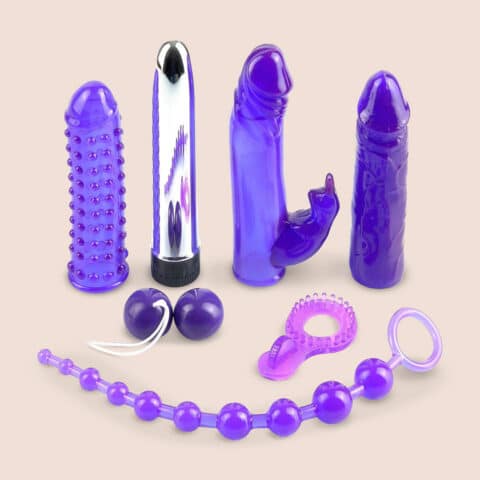 Pipedream Royal Rabbit Kit | classic vibe with soft sleeves, beads, c-ring, kegal balls
