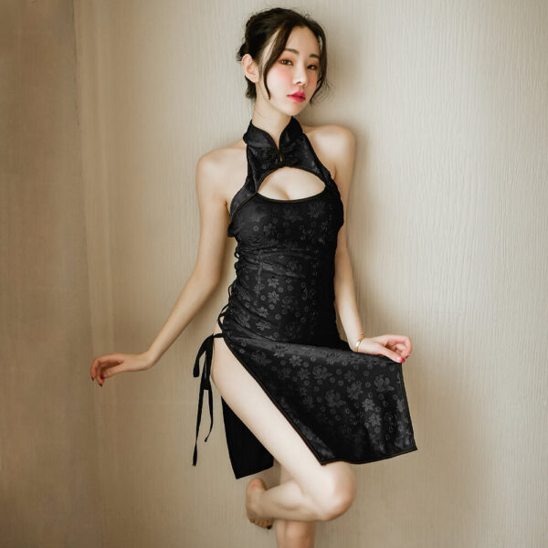 Sexy Chinese Split Cheongsam Dress Hot Hollow Out Qipao Lingerie for Women - Image 6