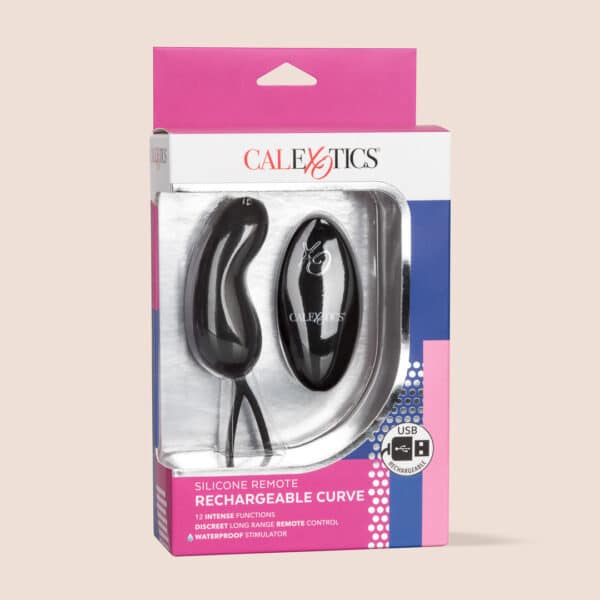 CalExotics Silicone Remote Rechargeable Curve | silicone curved panty vibe with remote - Image 8