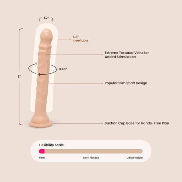 Raging Hard-Ons Slimline 8 Inch Dildo - Image 3