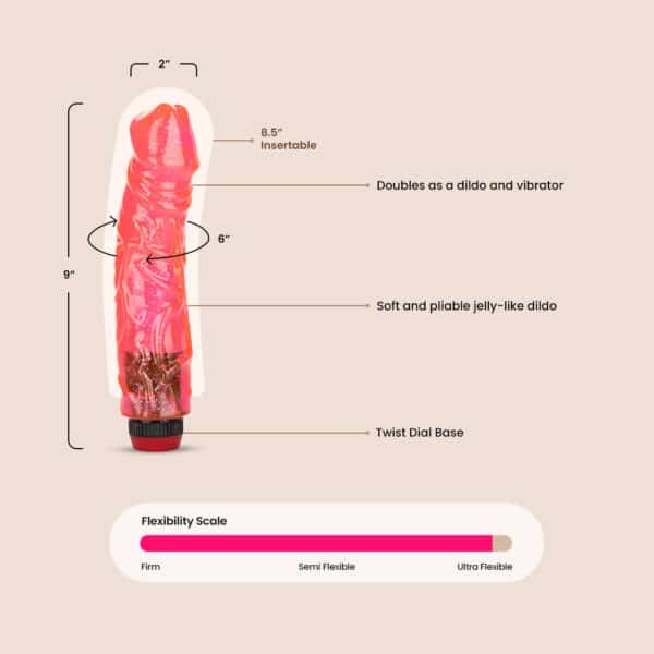 Hot Pinks™ Devil Dick | vibrating realistic dildo - Image 6