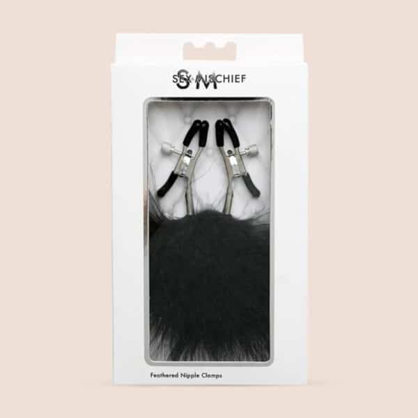 Sex & Mischief Feathered Nipple Clamps | thumb screw adjustability - Image 5