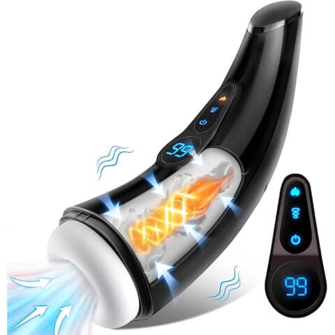 App-Controlled Male Masturbator with Touchscreen & Voice – Heated Suction & Vibration Pleasure Cup with Smart Display