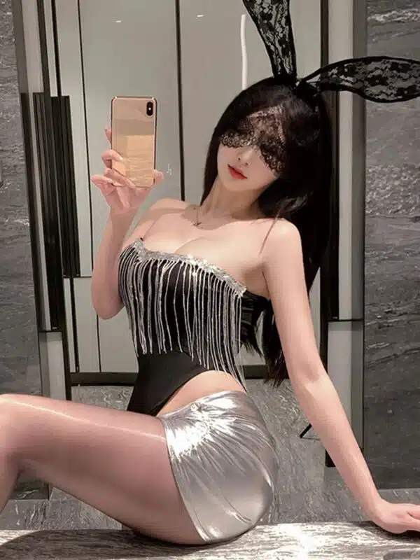 Bunny Rabbit Metallic Skirt Set - Image 3