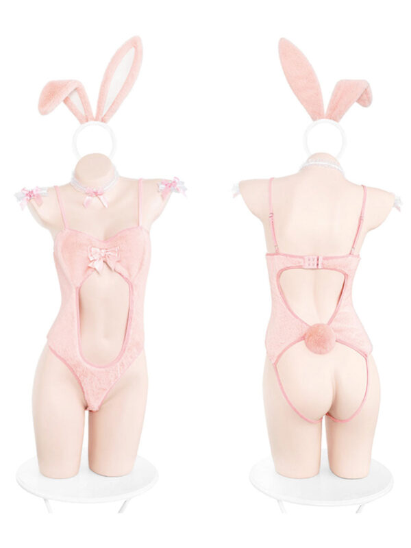 Furry Bunny Ears Teddy Lingerie - Image 9