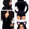 Black Cat Hooded Bodysuit - Image 5