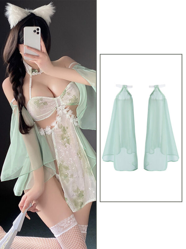 Hollow Out Floral Cheongsam Dress - Image 10