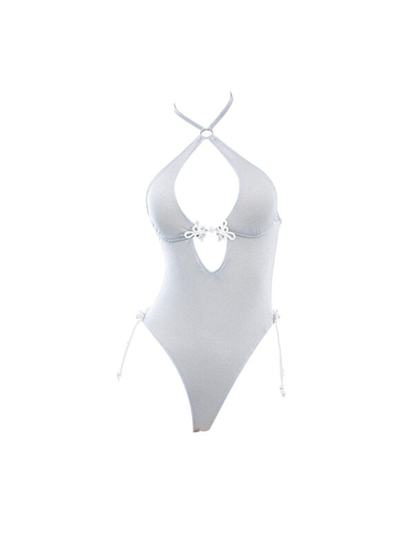 Glitter Chinese Style Crotchless Bodysuit - Image 9