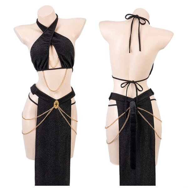 Yomorio Sexy Cosplay Lingerie Set Glitter Cat Costume Anime Egyptian Anubis Mummy Lingerie - Image 9