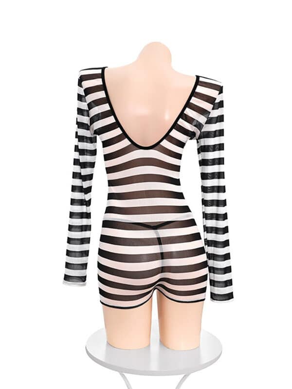 Sexy Striped Prisoner Costume - Image 10