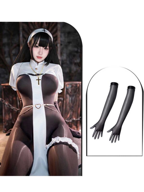 Sexy Nun Open Crotch Bodystocking Set - Image 9