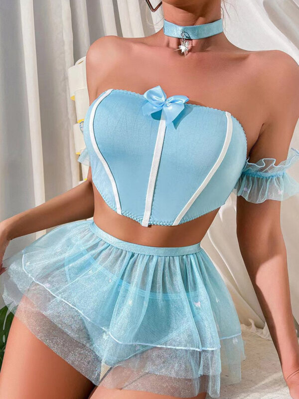 Blue Princess Strapless Top and Skirt Set - Image 4