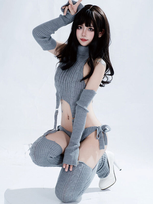 Rib Knit Cosplay Lingerie Set - Image 23