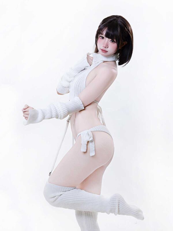 Rib Knit Cosplay Lingerie Set - Image 12