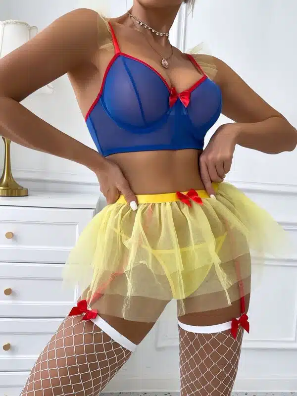 Sheer Mesh Princess Bra and Panty Set - Image 3