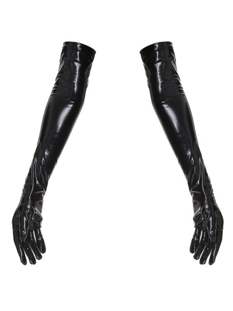 Yomorio Women's Wet Look Long Gloves