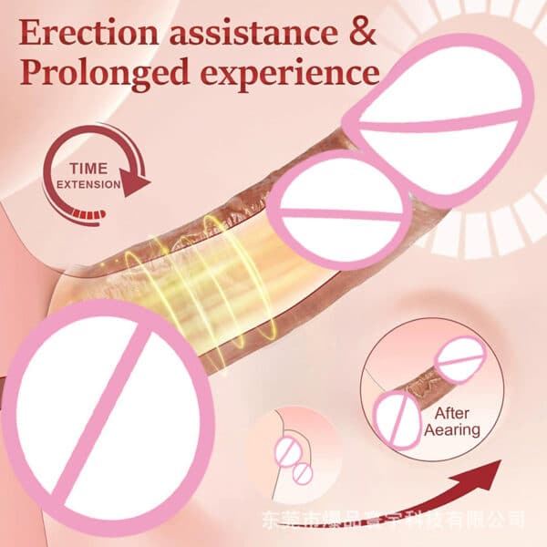 Remote-Controlled Realistic Vibrating Penis Sleeve – Soft Silicone Delay Extender for Men - Image 5