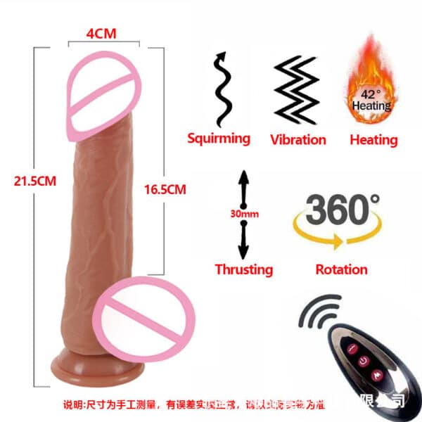 Realistic Electric Thrusting Silicone Dildo – Vibrating & Adjustable Female Vibrator for Ultimate Pleasure - Image 2