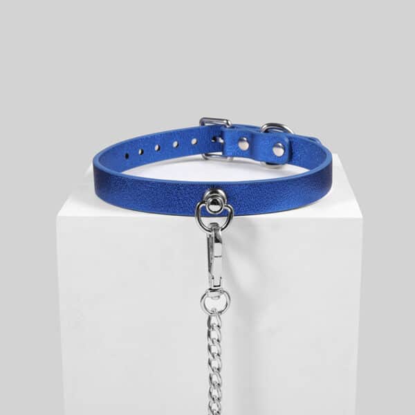 Premium Genuine Leather BDSM Collar with Leash – Adjustable K9 Restraint for Submissive Roleplay & Pet Play - Image 2