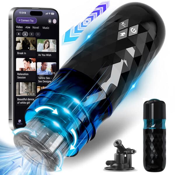 Starry Design App-Controlled Rotating & Thrusting Male Masturbator – Smart Penis Trainer with Realistic Stimulation - Image 3