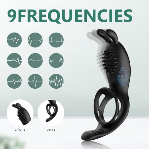 Rampage Rabbit Vibrating Dual Cock Ring – Wireless Remote-Controlled Silicone Ring for Intense Male Stimulation - Image 2