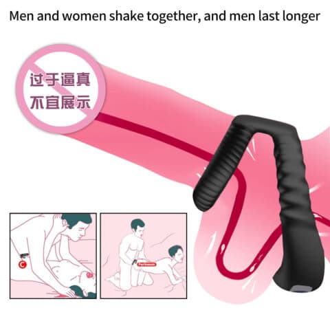 Rechargeable Vibrating Dual Cock Ring – Delay & Stamina Enhancer for Men with Powerful Double-Ring Design