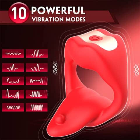 Big Mouth Vibrating Cock Ring with Remote – Couples Sex Toy for Dual Stimulation and Female Pleasure