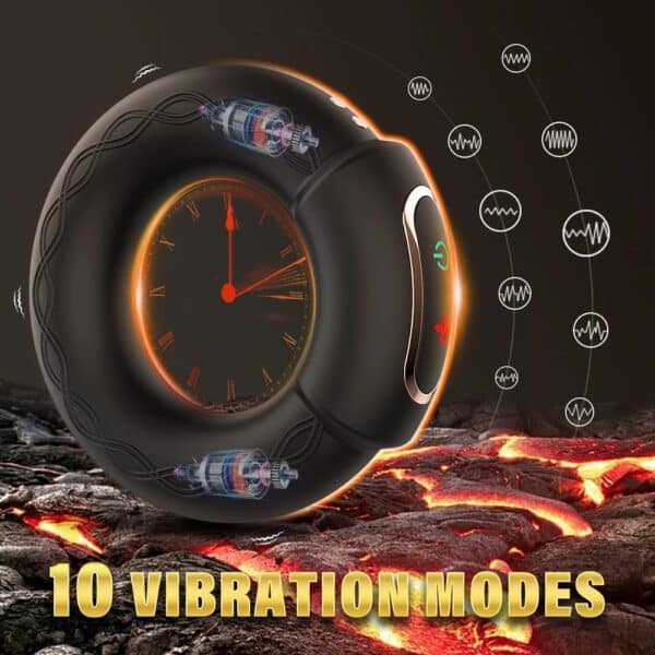 App-Controlled Heating & Vibrating Cock Ring – 10-Speed Dual Motor Stimulation for Male Endurance and Couples’ Pleasure