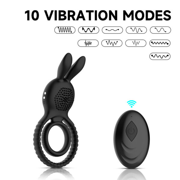 Rabbit Vibrating Cock Ring – Locking Delay Ring for Couples' Shared Stimulation and Enhanced Pleasure - Image 2