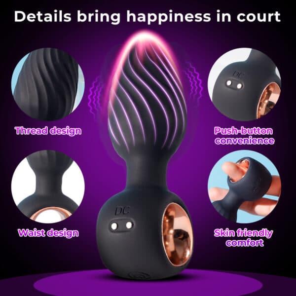 Remote-Control Rotating & Thrusting Anal Plug Massager for Men & Women | Aisila Series - Image 2