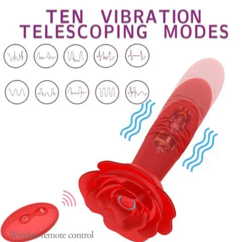 Rose-Shaped Adjustable Vibrating Anal Plug with Wireless Remote Control & Rechargeable Battery | Women’s Pleasure Toy