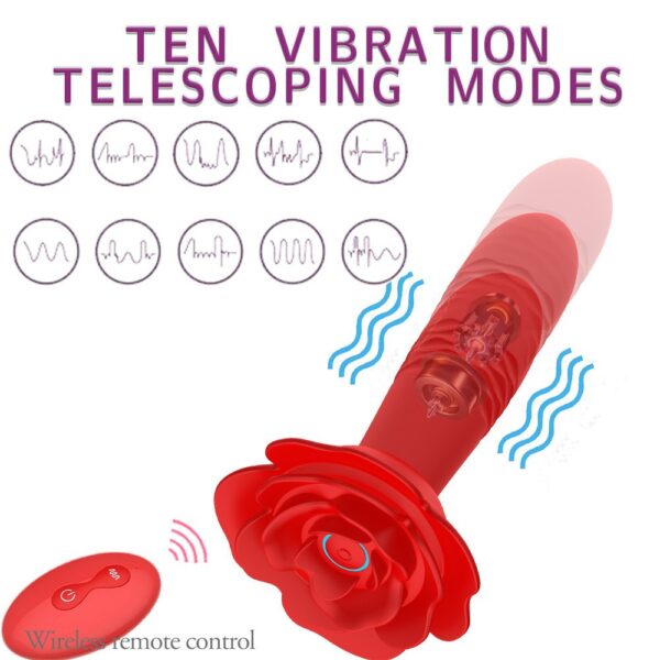 Rose-Shaped Adjustable Vibrating Anal Plug with Wireless Remote Control & Rechargeable Battery | Women’s Pleasure Toy