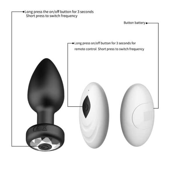 10-Speed Diamond Remote-Controlled Vibrating Anal Plug Set | G-Spot & Prostate Stimulation for Men & Women - Image 2