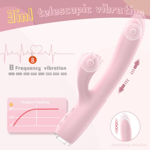 Heating Thrusting G-Spot Rabbit Dildo for Women – Cute Dual Stimulation Vibrator