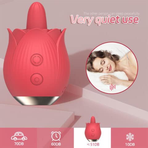 Rose Licking Vibrator for Women – Clitoral & Nipple Stimulator with Tongue Motion