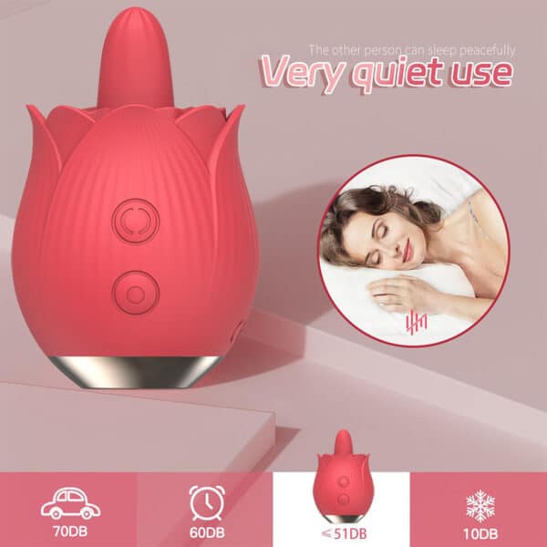 Rose Licking Vibrator for Women – Clitoral & Nipple Stimulator with Tongue Motion