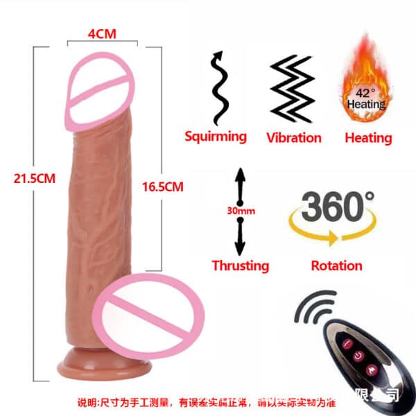 Realistic Electric Thrusting Silicone Dildo – Vibrating & Adjustable Female Vibrator for Ultimate Pleasure - Image 3