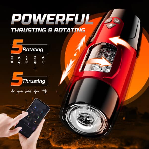 App-Controlled Rotating & Thrusting Male Masturbator – Smart Penis Training Stroker for Men