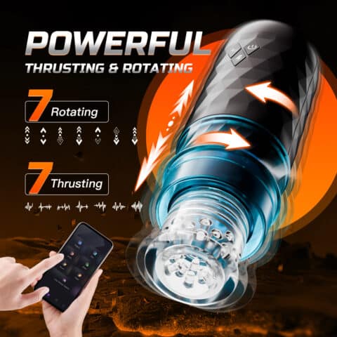 Starry Design App-Controlled Rotating & Thrusting Male Masturbator – Smart Penis Trainer with Realistic Stimulation