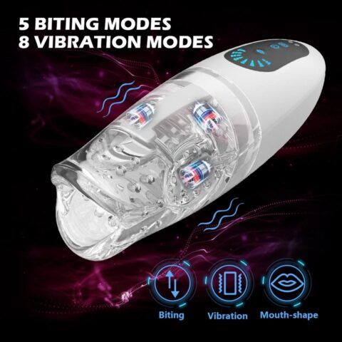 Automatic Oral Simulation Male Masturbator – Vibrating Bite Grip Stroker for Blowjob Training & Pleasure