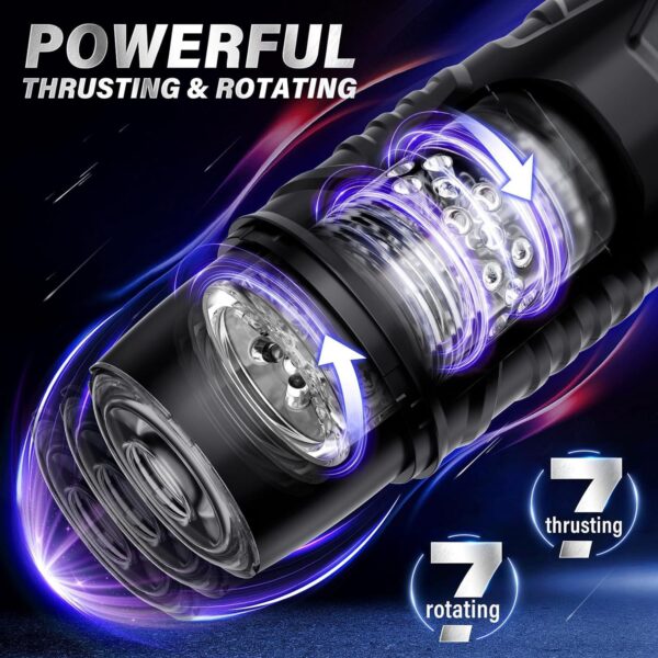 Dark Knight Automatic Thrusting & Rotating Male Masturbator – Hands-Free Electric Stroker for Intense Solo Play