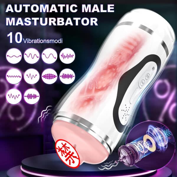 Slim Waist 2nd Gen Heated Dual-Entry Male Masturbator – Moaning & Vibrating Automatic Stroker for Intense Pleasure - Image 2
