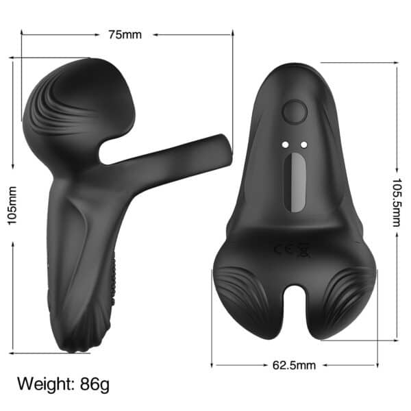 Perona Electric Vibrating Cock Ring – Rechargeable Delay Ring with Testicle Vibration for Male Endurance and Pleasure - Image 2