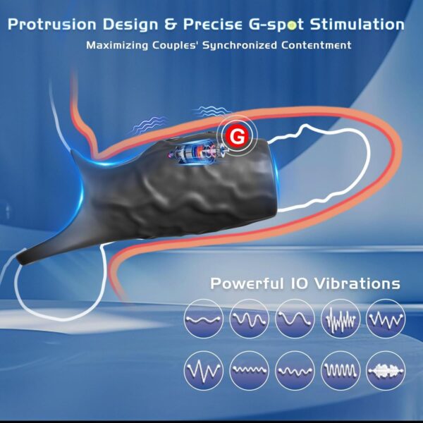 Wolf Battle Vibration Locking Cock Ring – Male Performance Trainer & Couples' Shared Stimulation for Delay and Pleasure - Image 2