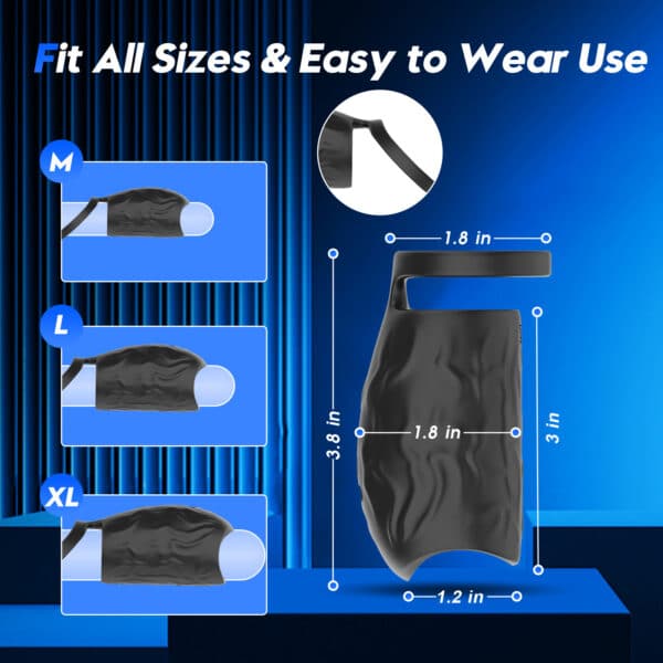 Penis Sleeve Vibrating Trainer with APP-Controlled Delay Ring – Dual Stimulation for Couples & Male Performance Enhancement - Image 2