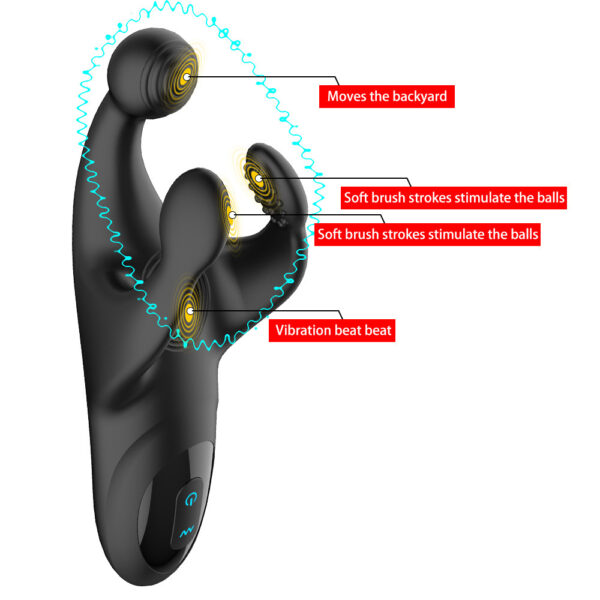 Odin Triple-Arm Vibrating & Spanking Anal Plug Prostate Massager | Unisex Handheld Toy - Image 2