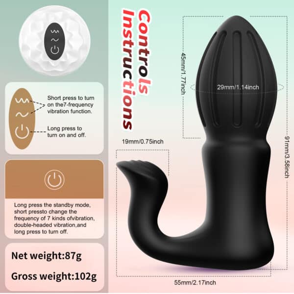 Rocket Wearable Vibrating Anal Plug with Remote Control | Discreet, Multi-Speed, Unisex Pleasure Toy - Image 2