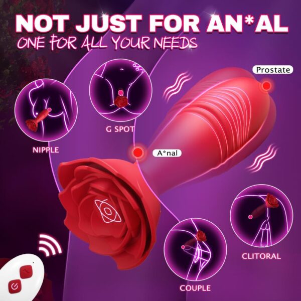 Adjustable Vibrating Anal Plug with Remote & App Control | Interactive Thrusting Massager for Women - Image 2
