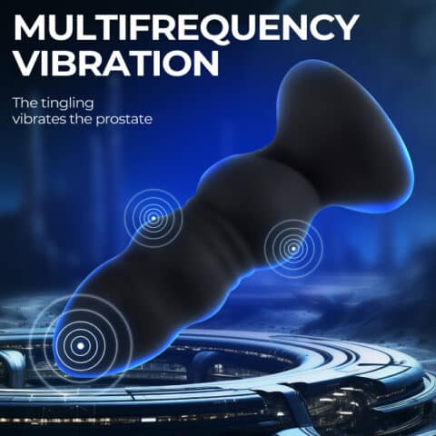 LED Thrusting Beaded Anal Plug with Remote Control | Multi-Speed Vibrating Prostate Massager for Men