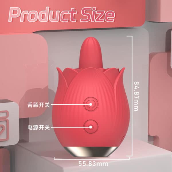 Rose Licking Vibrator for Women – Clitoral & Nipple Stimulator with Tongue Motion - Image 2